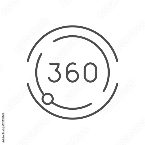 360 degrees rotation line outline icon
