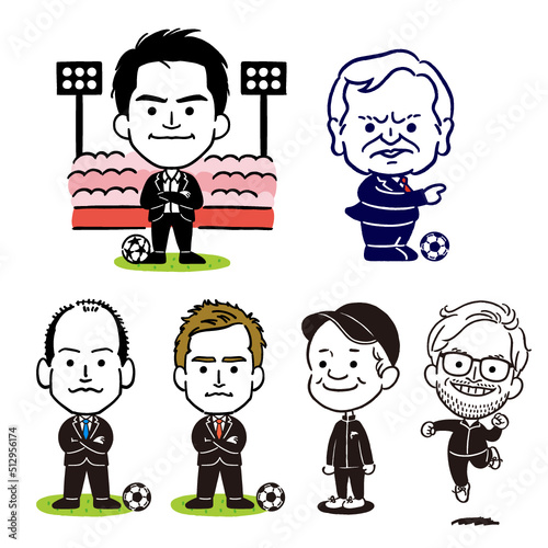 Soccer (Football) Coaches Illustration Set - Vector