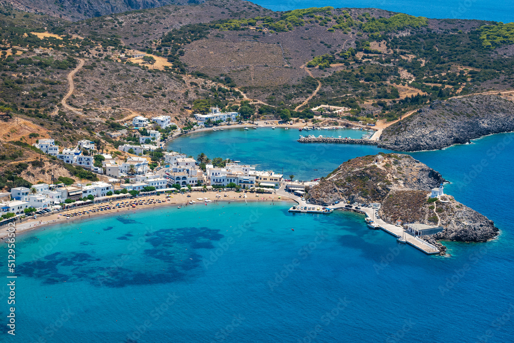 Beautiful Summer view over Kapsali beach in Kythera island, Greece
