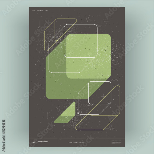 Abstract poster. Vector trendy illustrations of geometric shapes. Memphis and Bauhaus style designs. Modern painting for interior.