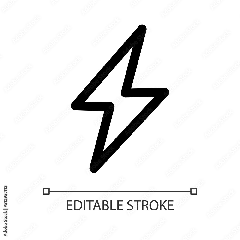 Lightning bolt white linear ui icon. Thunderbolt. Warning and caution sign. GUI, UX design. Outline isolated user interface element for app and web. Editable stroke. Arial font used Lightning bolt white linear ui icon. Thunderbolt. Warning and caution sign. GUI, UX design. Outline isolated user interface element for app and web. Editable stroke. Arial font used