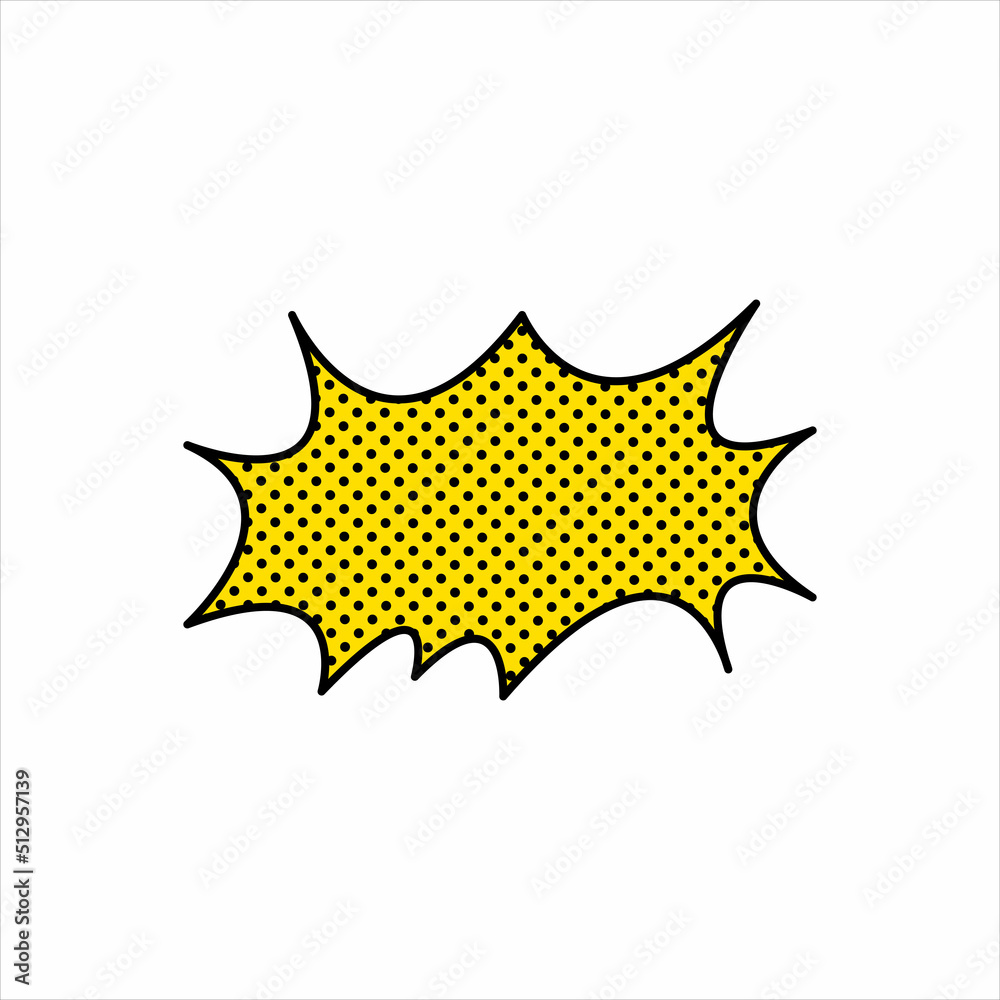 Pop art retro background comics lightning blast. Yellow banner, speech bubble. Flat explosion drawing for your text. Illustration for logo, app, banner, web design, dev, ui, gui. Vector EPS 10 Pop art retro background comics lightning blast. Yellow banner, speech bubble. Flat explosion drawing for your text. Illustration for logo, app, banner, web design, dev, ui, gui. Vector EPS 10