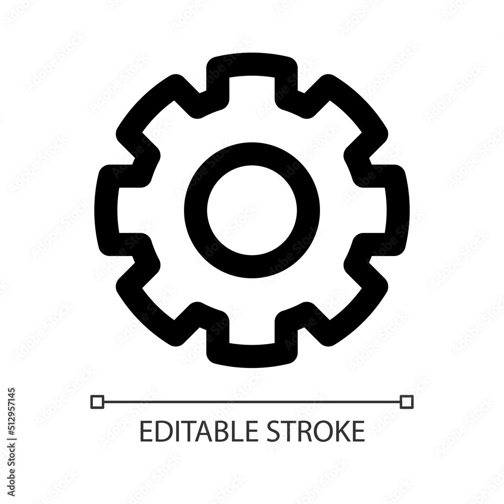 Settings white linear ui icon. Device adjustments. Control instrument and tool. GUI, UX design. Outline isolated user interface element for app and web. Editable stroke. Arial font used Settings white linear ui icon. Device adjustments. Control instrument and tool. GUI, UX design. Outline isolated user interface element for app and web. Editable stroke. Arial font used