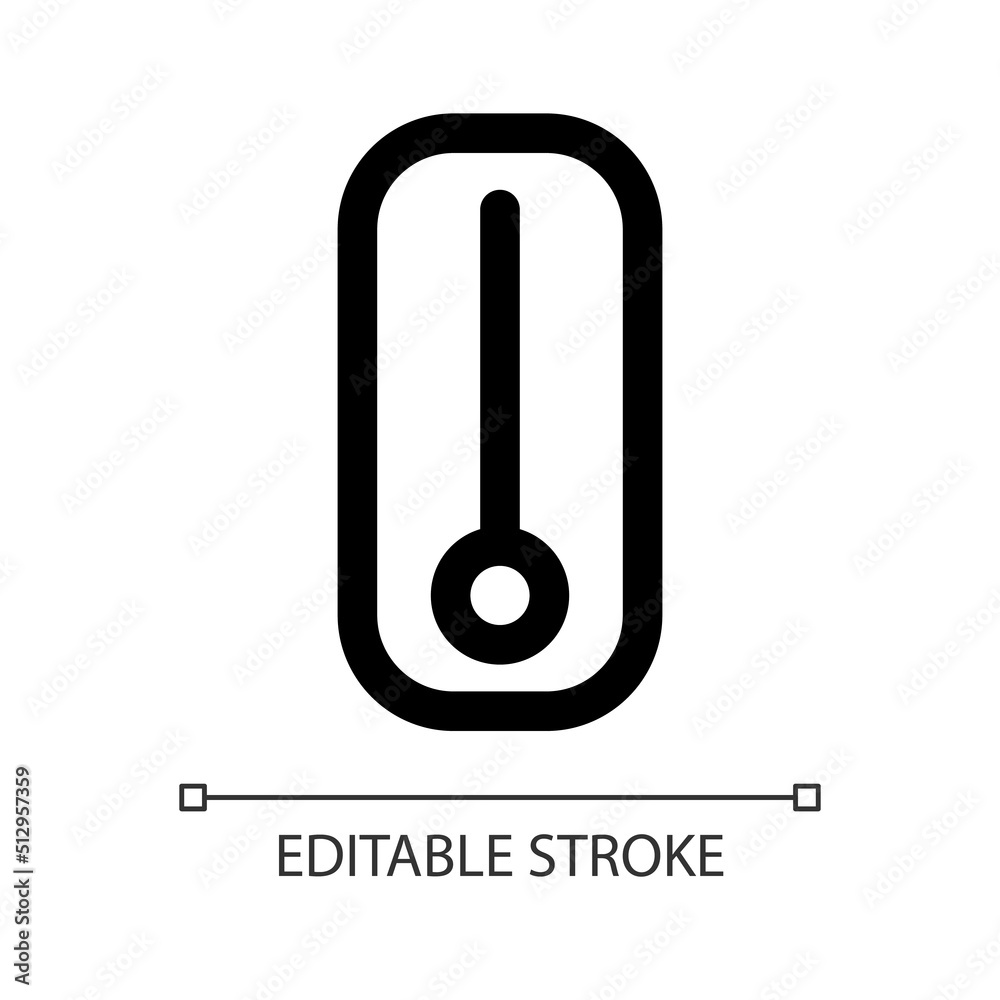 Mercury thermometer white linear ui icon. Temperature measurement instrument. GUI, UX design. Outline isolated user interface element for app and web. Editable stroke. Arial font used Mercury thermometer white linear ui icon. Temperature measurement instrument. GUI, UX design. Outline isolated user interface element for app and web. Editable stroke. Arial font used