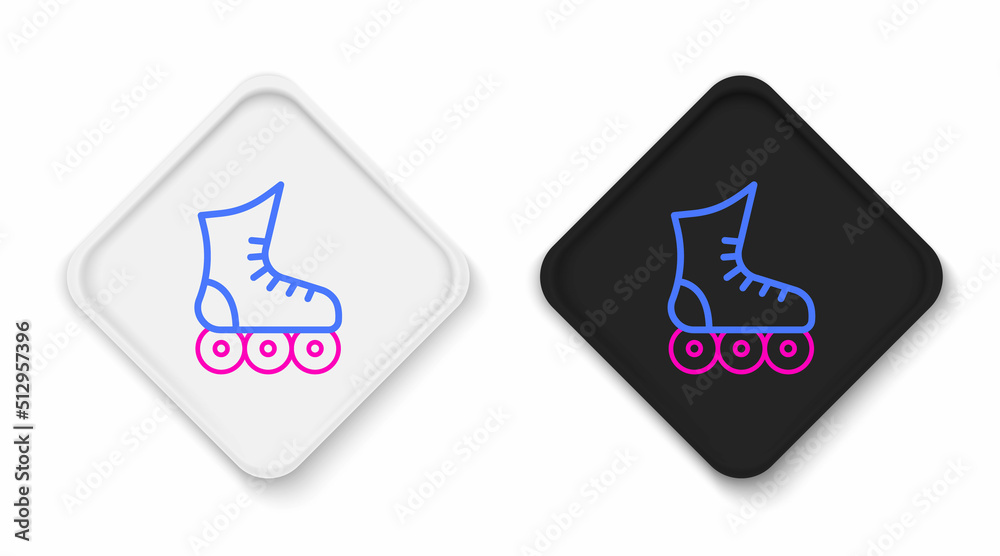 Line Roller skate icon isolated on white background. Colorful outline concept. Vector Line Roller skate icon isolated on white background. Colorful outline concept. Vector