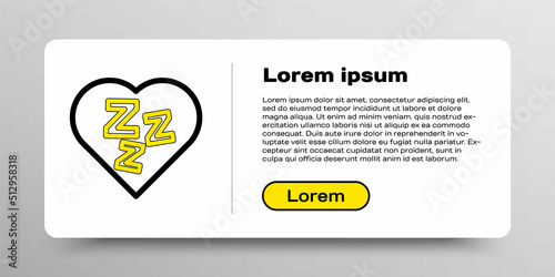 Line Sleepy icon isolated on white background. Sleepy zzz black talk bubble. Colorful outline concept. Vector