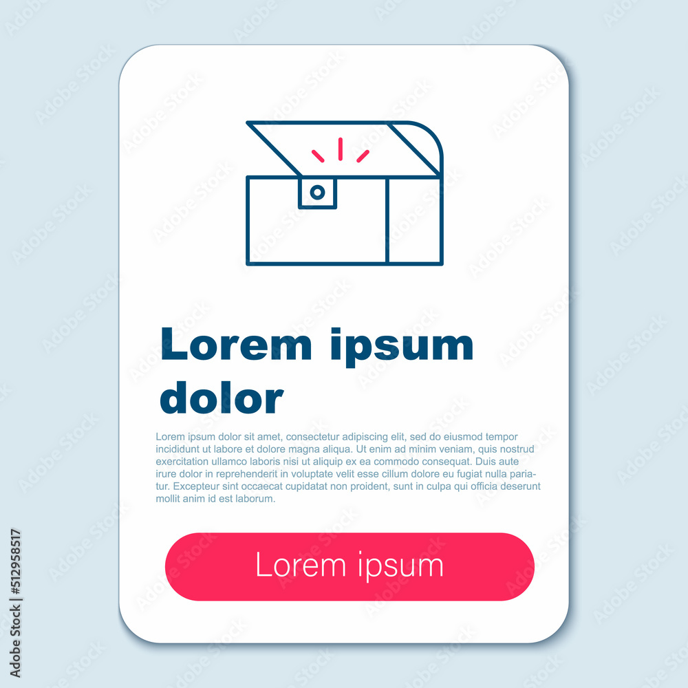 Line Chest for game icon isolated on grey background. Colorful outline concept. Vector Line Chest for game icon isolated on grey background. Colorful outline concept. Vector