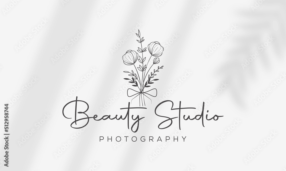 Botanical Floral element Hand Drawn Logo with Wild Flower and Leaves. Logo for spa and beauty salon, boutique, organic shop, wedding, floral designer, interior, photography, cosmetic. Botanical Floral element Hand Drawn Logo with Wild Flower and Leaves. Logo for spa and beauty salon, boutique, organic shop, wedding, floral designer, interior, photography, cosmetic.