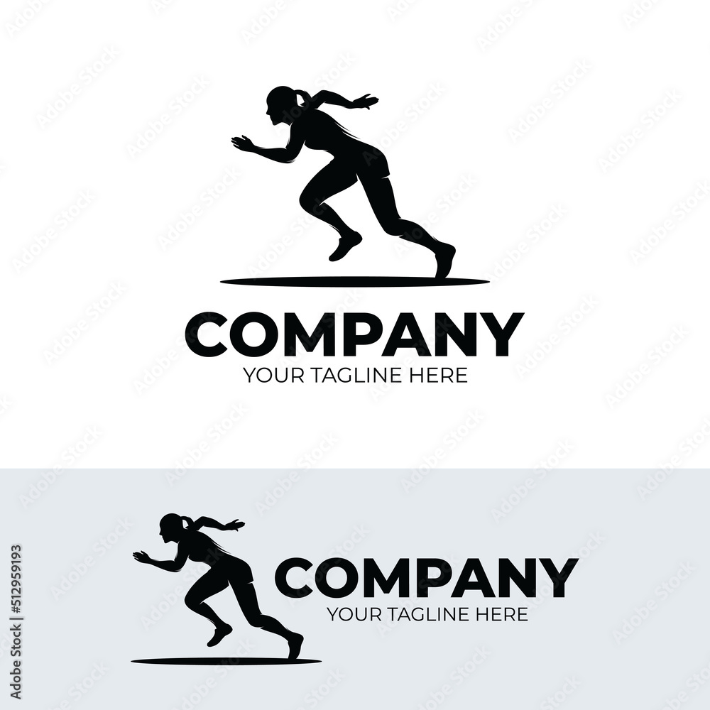 Running woman logo design inspiration