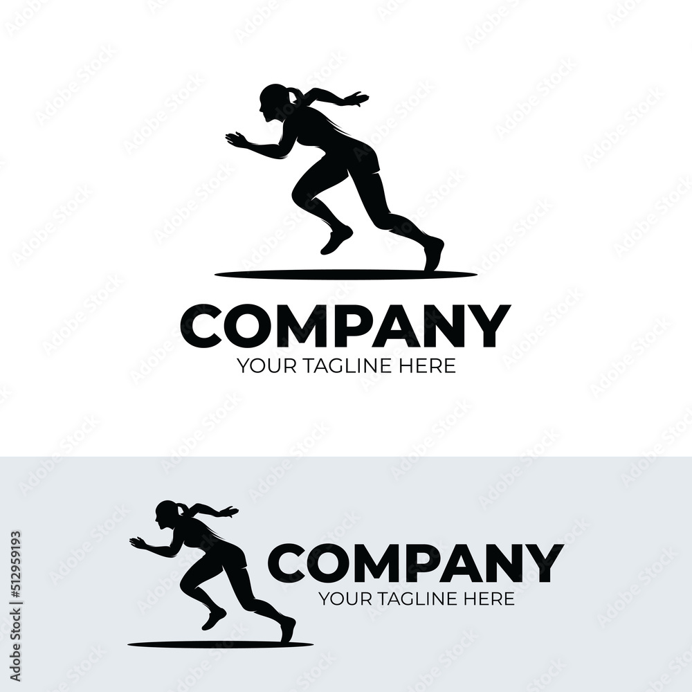 Running woman logo design inspiration Stock Vector Adobe Stock