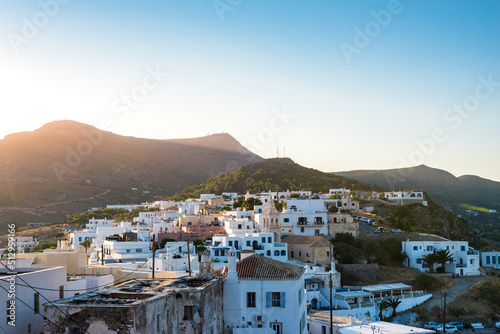 Architectural buildings walking by the the streets of Chora village in Kythira island , Greece. Urban photography of the picturesque Chora village in Kythera island.