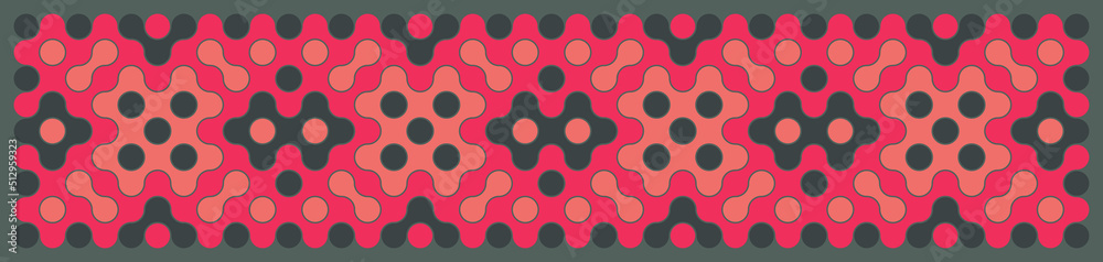 Multicolor truchet tiling connections illustration