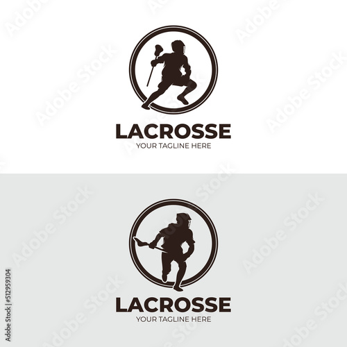 Set of lacrosse sport logo design