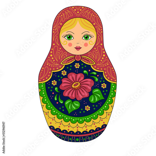 Russian colored nesting doll, souvenir from Russia, funny doll for a gift
