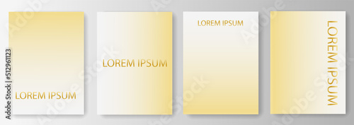 Set collection of gradient golden backgrounds with place for text