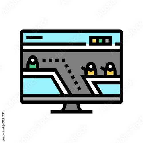 action platform video game color icon vector. action platform video game sign. isolated symbol illustration
