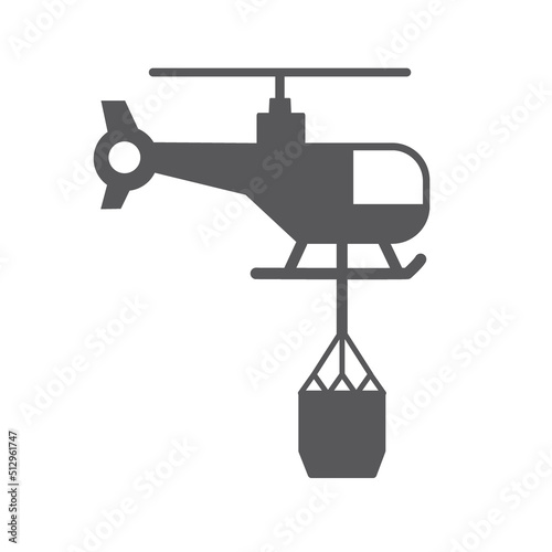 firefighting helicopter icon - vector illustration on white background