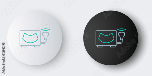 Line Ultrasound icon isolated on grey background. Medical equipment. Colorful outline concept. Vector