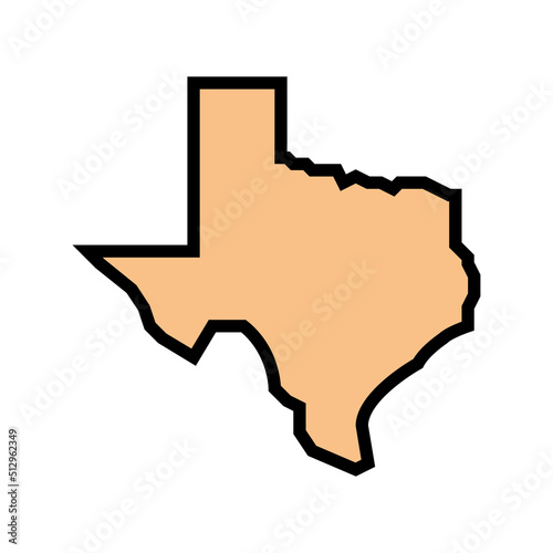 texas state color icon vector. texas state sign. isolated symbol illustration
