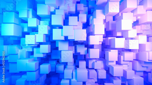 a technical background with cubes (3d rendering)