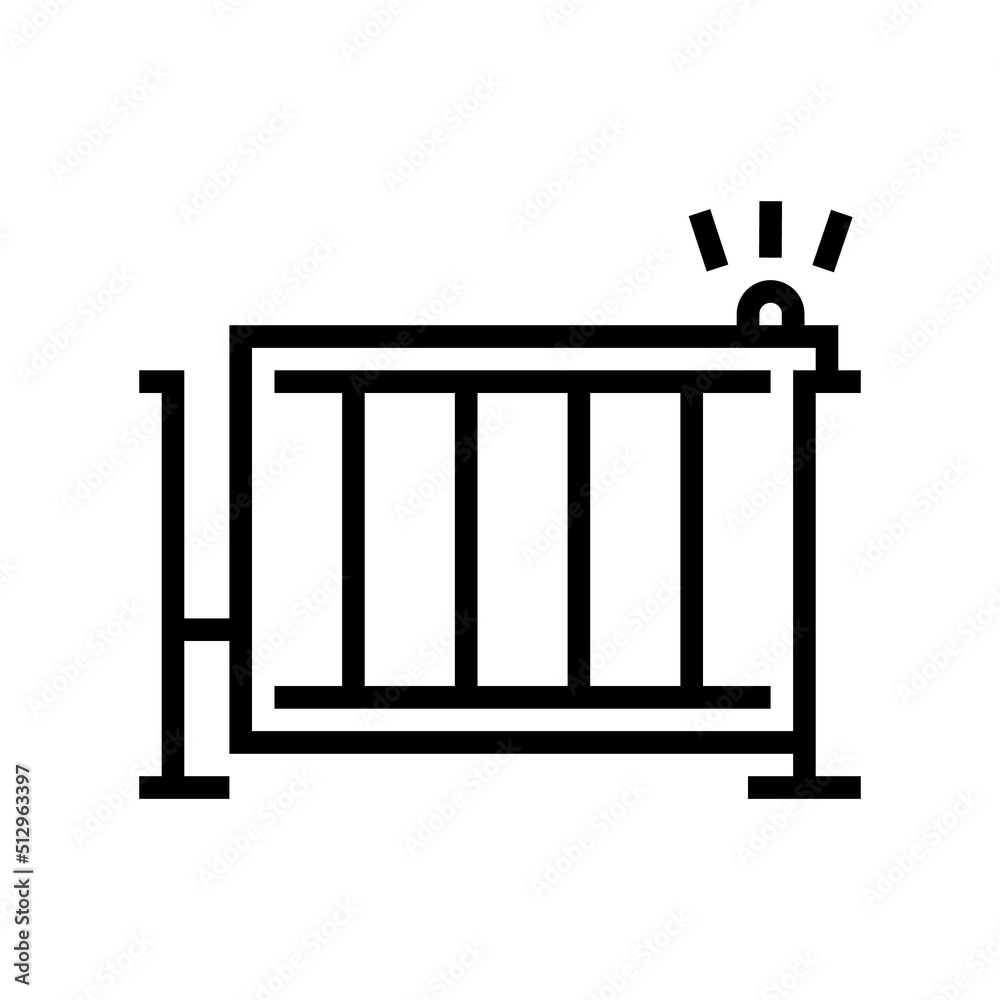 automatic fence gate line icon vector. automatic fence gate sign. isolated contour symbol black illustration
