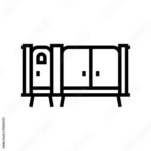 entrance fence line icon vector. entrance fence sign. isolated contour symbol black illustration