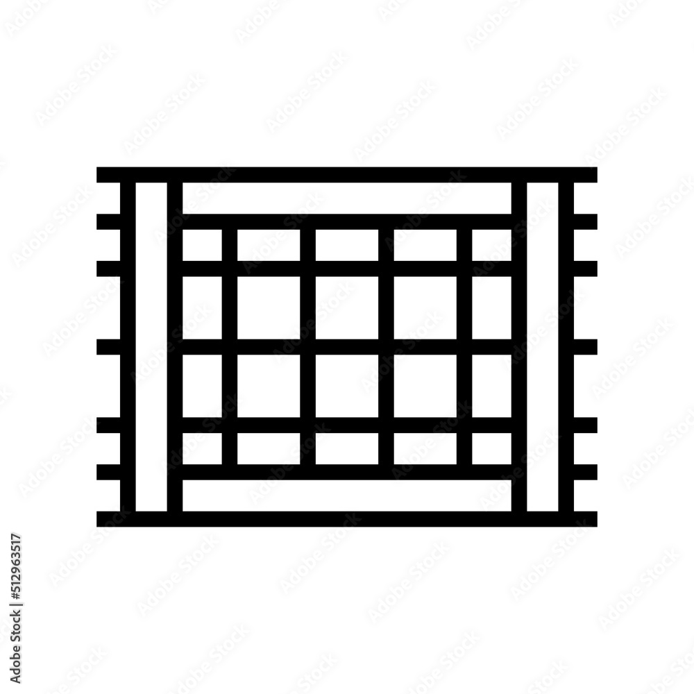 rural fence line icon vector. rural fence sign. isolated contour symbol black illustration