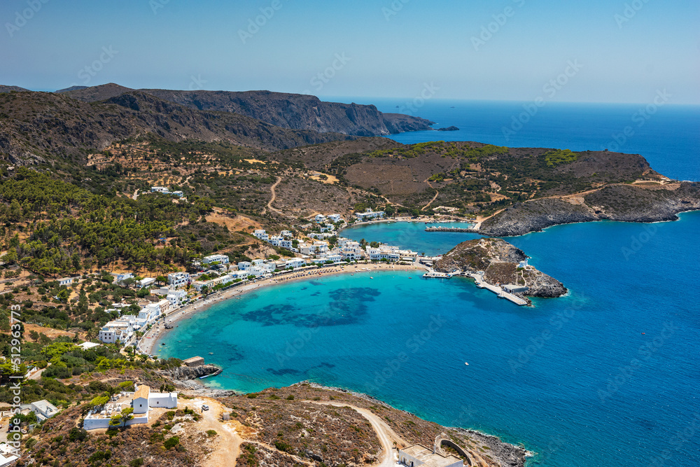 Beautiful Summer view over Kapsali beach in Kythera island, Greece