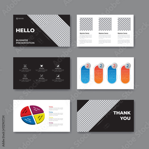 Business presentation slide corporate templates set. Use for modern keynote presentation background, brochure, website, slide, landing page, annual report, company profile, flyer, banner.
