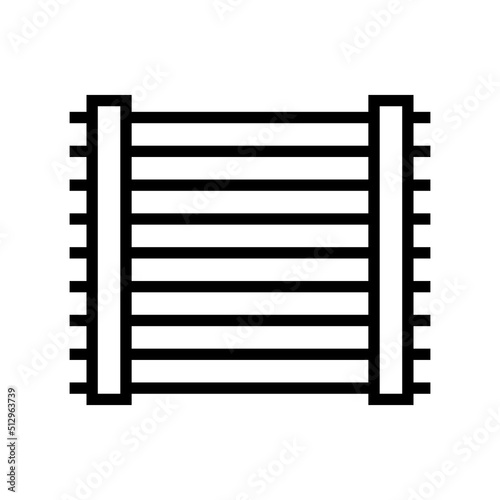 farm fence line icon vector. farm fence sign. isolated contour symbol black illustration