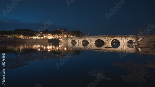 Evening vixino at the Augustus Tiberius Bridge in Rimini photo