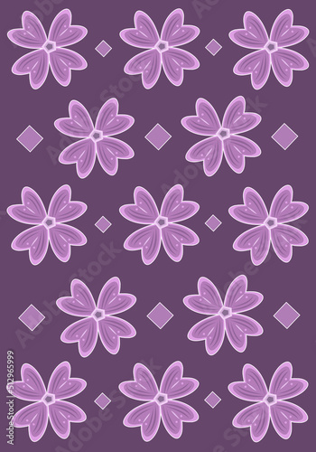 pink common mallow flower vector wallpaper for graphic design and decorative element © Hana