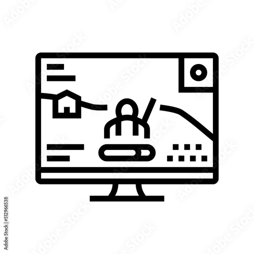 battle royale video game line icon vector. battle royale video game sign. isolated contour symbol black illustration