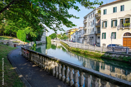 Canal in Treviso city, Italy.