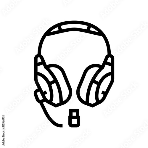 headset wireless video game line icon vector. headset wireless video game sign. isolated contour symbol black illustration