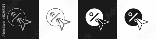 Set Discount percent tag icon isolated on black and white background. Shopping tag sign. Special offer sign. Discount coupons symbol. Vector