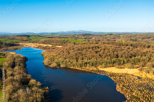 Aerial view of Spring quoile river,Downpatrick,Northern Ireland