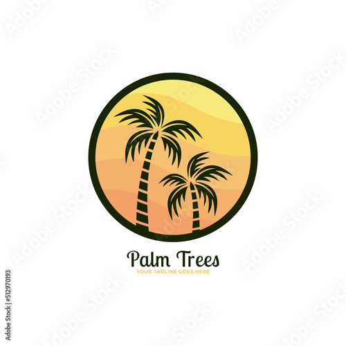 palm trees logo vector template.