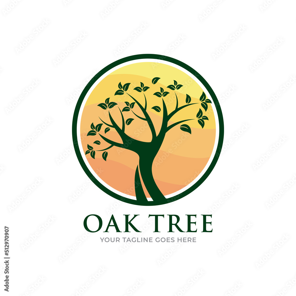 Oak tree logo template vector. Oak tree logo template vector.