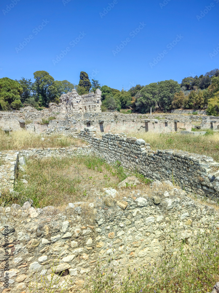 Vestiges sur le site des arènes et du musée gallo romain de Cimiez sur les hauteurs de Nice