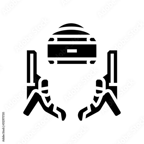 vr gun set glyph icon vector. vr gun set sign. isolated symbol illustration