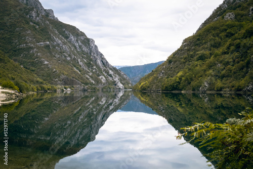 The mirror of the beautiful mountain river Neretva in the national park Blidinje  Bosnia and Herzegovina