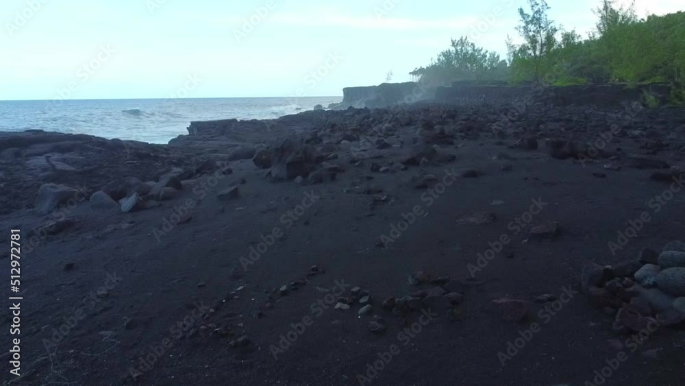 Saint-Philippe, Reunion, Volcanic garden rocks on Reunion Island. High quality FullHD footage Saint-Philippe, Reunion, Volcanic garden rocks on Reunion Island. High quality FullHD footage