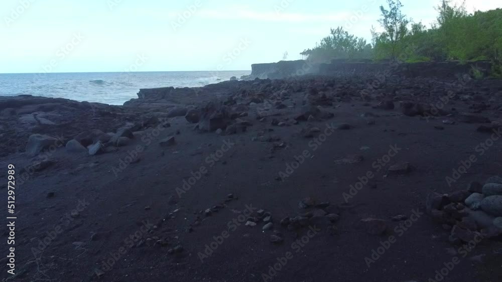 Saint-Philippe, Reunion, Volcanic garden rocks on Reunion Island. High quality FullHD footage Saint-Philippe, Reunion, Volcanic garden rocks on Reunion Island. High quality FullHD footage