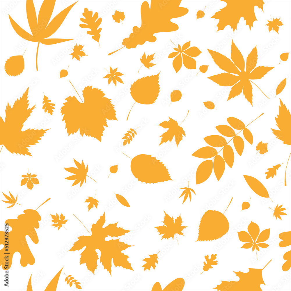 Obraz premium autumn leaves seamless background, leaves,flowers pattern, vector