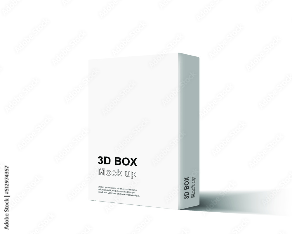 3D box mock up with white cover. Blank packaging template design. Vertical paper carton with copy space. 3d isolated on white background. realistic vector illustration. 3D box mock up with white cover. Blank packaging template design. Vertical paper carton with copy space. 3d isolated on white background. realistic vector illustration.
