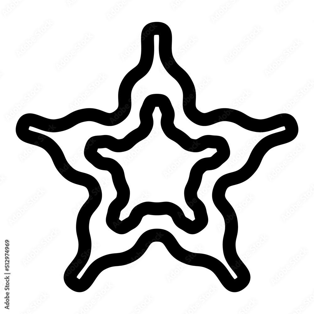 Obraz premium Wave Star Abstract Flat Icon Isolated On White Background