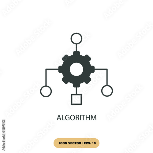algorithm icons symbol vector elements for infographic web