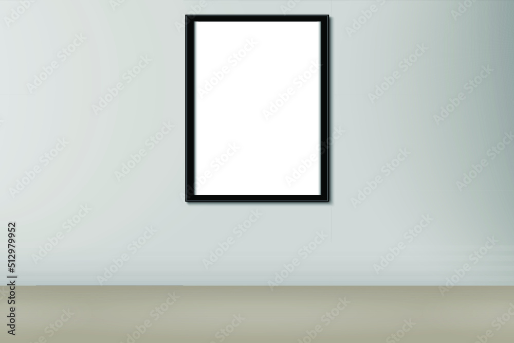 3d vertical signage mock up. Billboard with empty space for advertising template design. Realistic frame with copy space. Blank poster. Interior creative design vector illustration.
