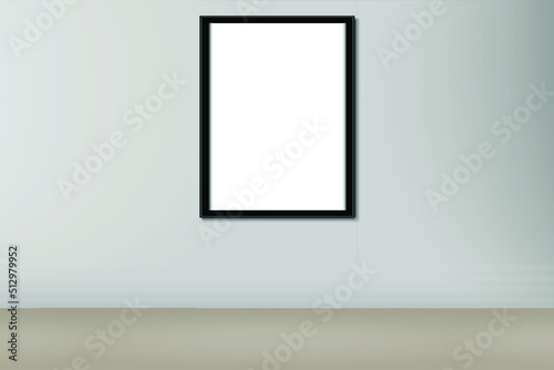 3d vertical signage mock up. Billboard with empty space for advertising template design. Realistic frame with copy space. Blank poster. Interior creative design vector illustration.